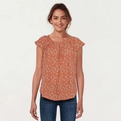 Petite LC Lauren Conrad Pleated Scoopneck Top Blue Fleurs -LC Lauren Conrad Shop unnamed file 2615