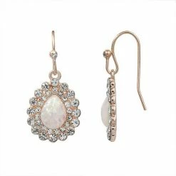 LC Lauren Conrad Rose Gold Tone Teardrop Nickel Free Drop Earrings