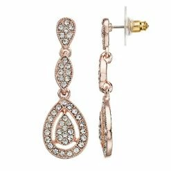 Women's LC Lauren Conrad Pave Double-Drop Statement Earrings