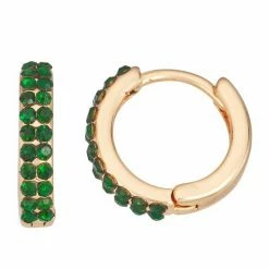 LC Lauren Conrad Simulated Crystal Pave Huggie Hoop Earrings Aqua -LC Lauren Conrad Shop unnamed file 2688