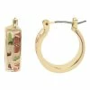 LC Lauren Conrad Floral Enamel Flat Hoop Earrings