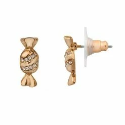 LC Lauren Conrad Gold Tone Candy Twist Nickel Free Button Earrings