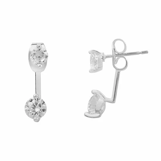 LC Lauren Conrad Silver Tone Cubic Zirconia Nickel Free Drop Earrings 1 LC Lauren Conrad Silver Tone Cubic Zirconia Nickel Free Drop Earrings