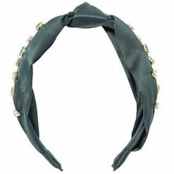 LC Lauren Conrad Green & Mixed Stones Top Knot Headband