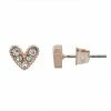 LC Lauren Conrad Heart Button Earrings Clear