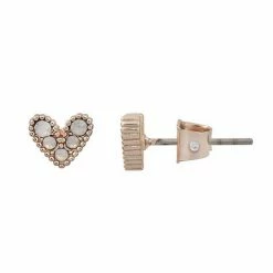LC Lauren Conrad Heart Button Earrings Clear -LC Lauren Conrad Shop unnamed file 2709