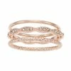 LC Lauren Conrad Gold Tone Pave Wavy Ring Set