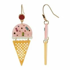 LC Lauren Conrad Gold Tone Ice Cream Cone Drop Earrings