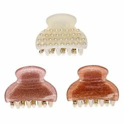 LC Lauren Conrad 3-Pack Pink Glitter & Simulated Pearl Small Claw Clip Set