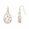 LC Lauren Conrad Floral Frame Teardrop Nickel Free Drop Earrings