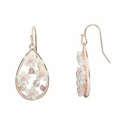 LC Lauren Conrad Floral Frame Teardrop Nickel Free Drop Earrings