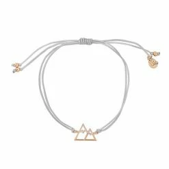 LC Lauren Conrad Gold Tone Enamel Mountain Outline Thread Nickel Free Pull Tie Bracelet