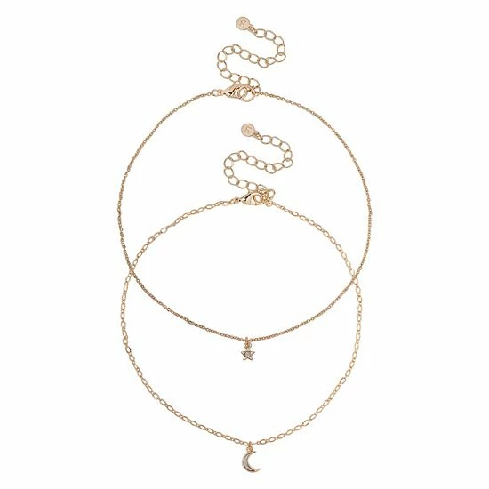 LC Lauren Conrad Celestial Choker Necklace 2-Piece Set 1 LC Lauren Conrad Celestial Choker Necklace 2-Piece Set
