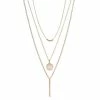 LC Lauren Conrad Sun Coin Nickel Free Triple Layer Necklace
