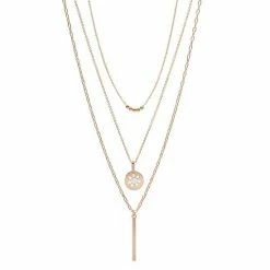 LC Lauren Conrad Sun Coin Nickel Free Triple Layer Necklace