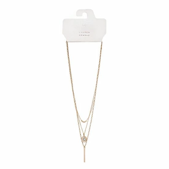 LC Lauren Conrad Sun Coin Nickel Free Triple Layer Necklace 2 LC Lauren Conrad Sun Coin Nickel Free Triple Layer Necklace - Image 2