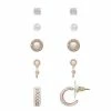 LC Lauren Conrad Simulated Pearl & Pave Stud & Hoop Earring Set
