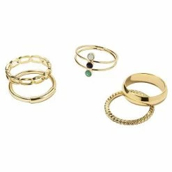 LC Lauren Conrad 5 Pack Trio Stone Accent Ring Set