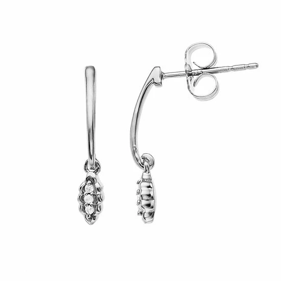 LC Lauren Conrad Post Lab-Created White Sapphire Drop Earrings Rose Gold Tone 2 LC Lauren Conrad Post Lab-Created White Sapphire Drop Earrings Rose Gold Tone - Image 2