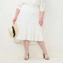 Plus Size LC Lauren Conrad Tiered High-Low Skirt Stone White -LC Lauren Conrad Shop unnamed file 2844