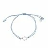 LC Lauren Conrad Silver Tone Simulated Crystal Eye Penguin Outline Thread Nickel Free Pull Tie Bracelet
