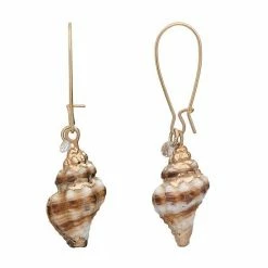 LC Lauren Conrad Gold Tone Dipped Shell Drop Earrings