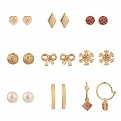 LC Lauren Conrad Pink Whimsy Nickel Free Earrings Set