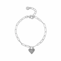 LC Lauren Conrad Pave Heart Nickel Free Lock Bracelet