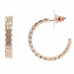 LC Lauren Conrad Gold Basket Weave Hoop Earrings Gold Tone -LC Lauren Conrad Shop unnamed file 2887