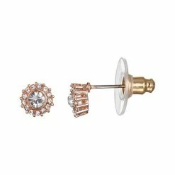 LC Lauren Conrad Small Haloed Pave Button Earrings Rose Gold Tone -LC Lauren Conrad Shop unnamed file 2921