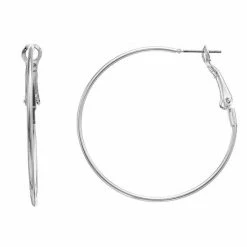 LC Lauren Conrad Silver Tone Hoop Earrings