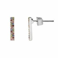LC Lauren Conrad Rainbow Pave Bar Nickel Free Drop Earrings