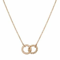 LC Lauren Conrad Gold Tone Interlocked Twisted Loop Pendant Necklace