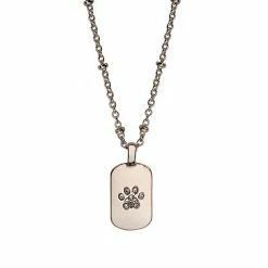 LC Lauren Conrad Paw Dog Tag Pendant Necklace