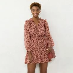 Women's LC Lauren Conrad Ruffle Shirt Dress Copper Falls -LC Lauren Conrad Shop unnamed file 294