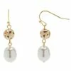 LC Lauren Conrad Floral Enamel Bead & Pearl Drop Earrings