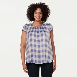 Plus Size LC Lauren Conrad Eyelet Trim Flowy Top Coral Fleurs -LC Lauren Conrad Shop unnamed file 2983