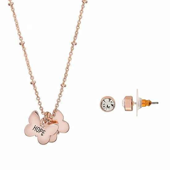 LC Lauren Conrad Rose Gold Tone Butterfly Necklace & Stud Earrings 1 LC Lauren Conrad Rose Gold Tone Butterfly Necklace & Stud Earrings