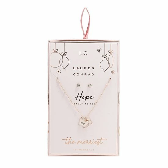 LC Lauren Conrad Rose Gold Tone Butterfly Necklace & Stud Earrings 2 LC Lauren Conrad Rose Gold Tone Butterfly Necklace & Stud Earrings - Image 2