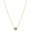 LC Lauren Conrad Gold Tone Gray Crystal Abstract Circle Medallion Necklace