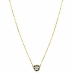 LC Lauren Conrad Gold Tone Gray Crystal Abstract Circle Medallion Necklace