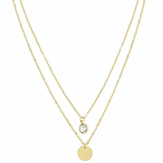 LC Lauren Conrad Gold Tone Crystal 2-Row Layered Pendant Necklace 1 LC Lauren Conrad Gold Tone Crystal 2-Row Layered Pendant Necklace