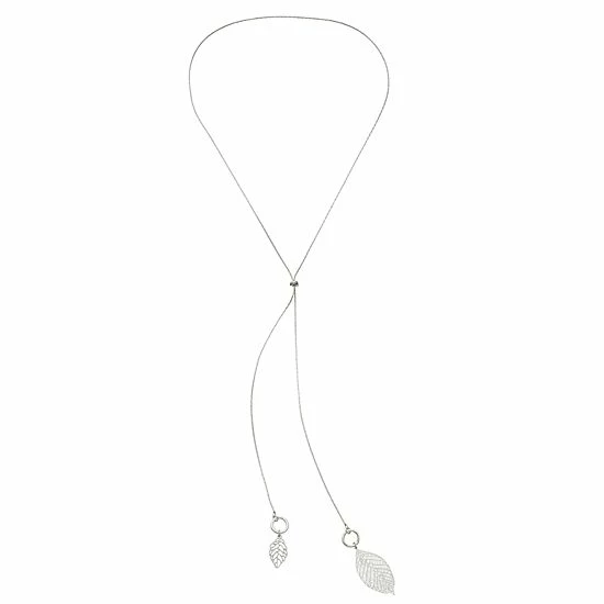 LC Lauren Conrad Filigree Leaf Y Necklace Silver 1 LC Lauren Conrad Filigree Leaf Y Necklace Silver