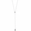 LC Lauren Conrad Silver Tone Crystal Y-Necklace