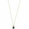 LC Lauren Conrad Gold Tone Green Crystal Pendant Necklace