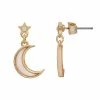 LC Lauren Conrad Gold Tone Pearlized Moon Drop Earrings