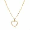 LC Lauren Conrad Gold Tone Textured Heart Pendant Necklace