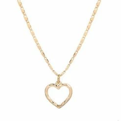 LC Lauren Conrad Gold Tone Textured Heart Pendant Necklace