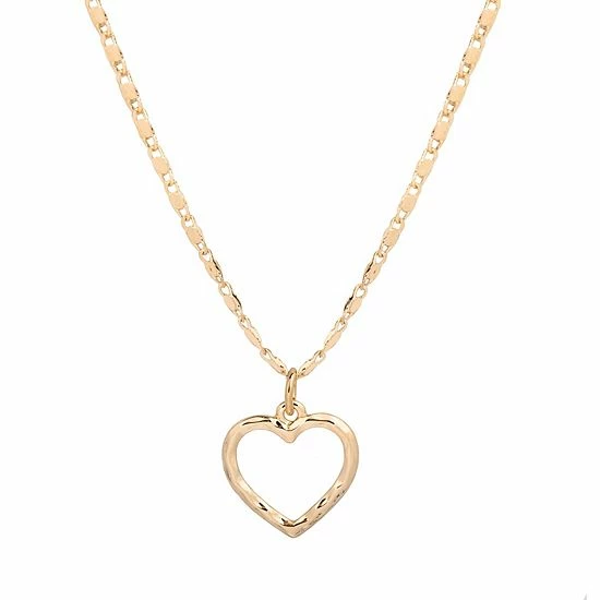 LC Lauren Conrad Gold Tone Textured Heart Pendant Necklace 1 LC Lauren Conrad Gold Tone Textured Heart Pendant Necklace