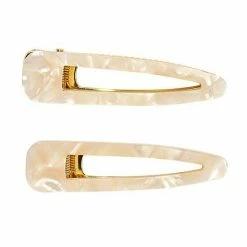 LC Lauren Conrad Gold Tone White Acetate Hair Clip Set